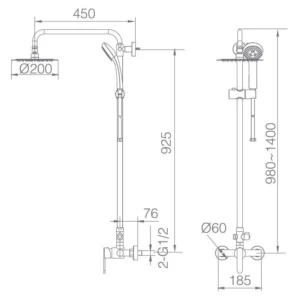 Columna ducha extensible