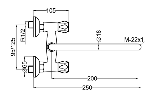 Dimensiones Mezclador Verona 20 cm Boet