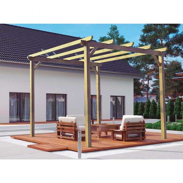 pergola-cenador de madera maciza-madrid