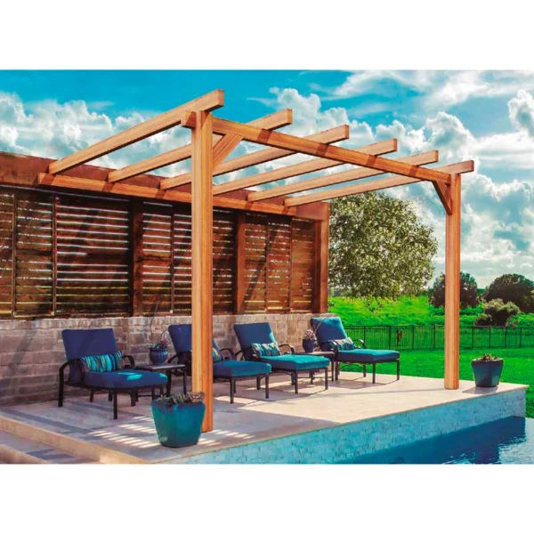 Pérgola adosada de madera modelo Andorra