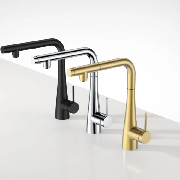 Grifo cocina Split extraíble con osmosis: diseño funcional y tendencia para tu reforma. Disponible en Monóver.