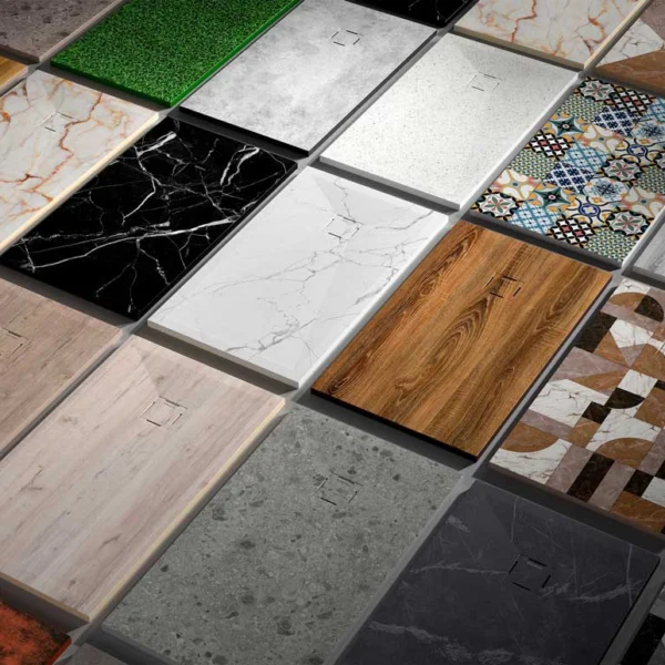 Plato de Ducha de Resina Decorado Stone 3D Madera